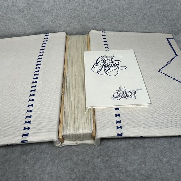 Handcrafted Greeting Card Keeper Binder Fabric Cross Stitch Pansies Organizer - Picture 10 of 16